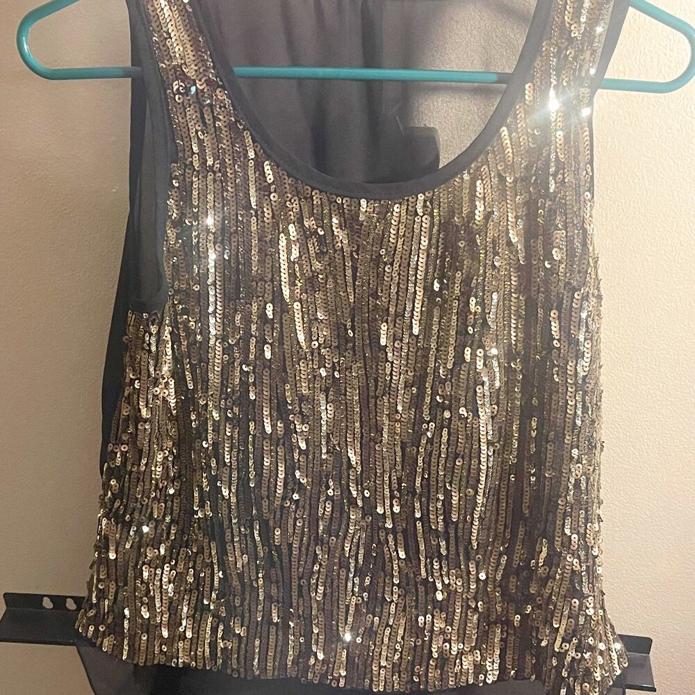 Gold Sequin Tank Top